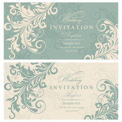 Set of 2 Wedding Invitation card Baroque - 117652459