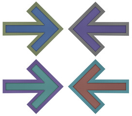 arrow tag recycled paper craft stick on white background