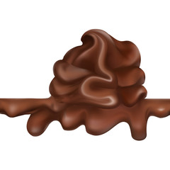 liquid chocolate, flowing, molten, caramel, vector