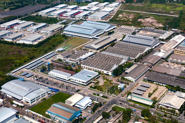 Industrial estate factories warehouse and storage facilities.