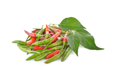 Fresh chilli on white background