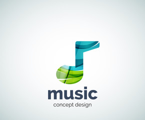 Music note logo template