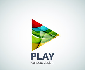 Play button logo business branding icon