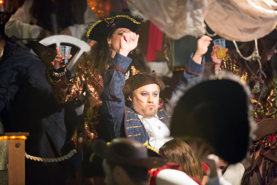 Carnival at Sitges in night