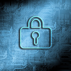 Internet security business background concept in blue color