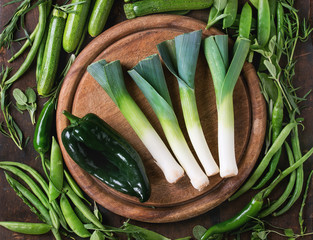 Assortment of green vegetables