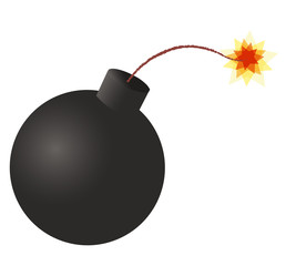 BOMB cartoon icon , bomb ready to explode