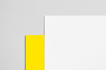 Branding / Stationery Mock-Up - Yellow & White. Close-Up - Letterhead (A4)