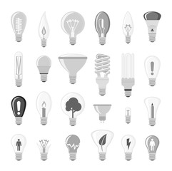 Cartoon lamps light bulb vector illustration.