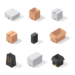 Different box vector icons