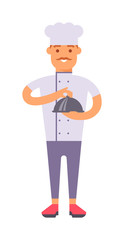 Chef standing man vector.