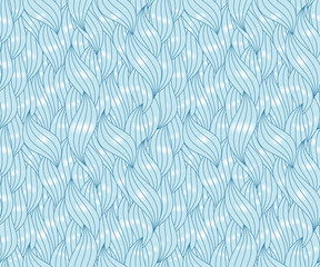 Abstract sea waves with highlights and contours. Seamless pattern. Vector illustration