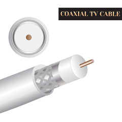 Coaxial TV cable structure. Kind of an electric cable.