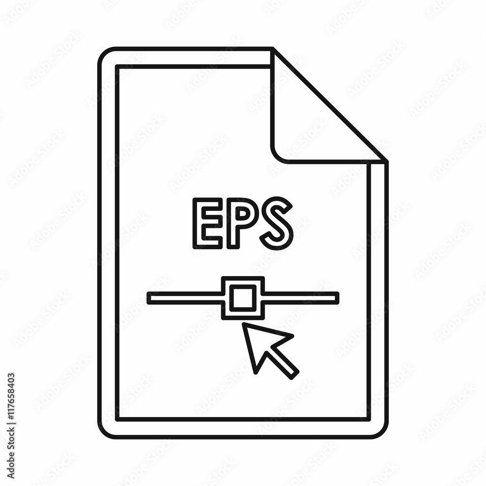 Aufkleber eps file extension icon in outline style isolated on white background