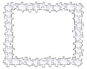 Black-and-white frame of the elements of the puzzle with a blank background for your design inside