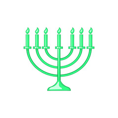 Menorah icon in cartoon style on a white background