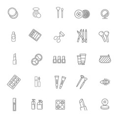 Cosmetics line icons