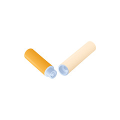 Electronic cigarette battery and vaporizer icon in cartoon style on a white background