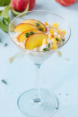 Ricotta dessert with peach