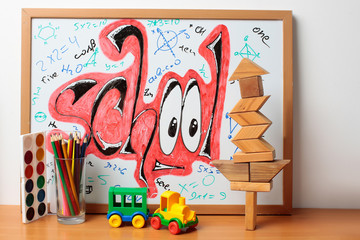 graffiti school word and supplies