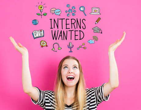 Internship concept with young woman