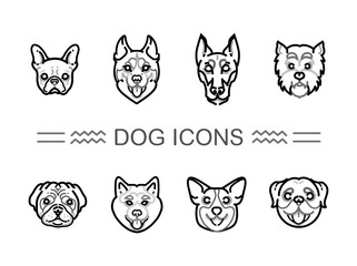 Set icons dogs