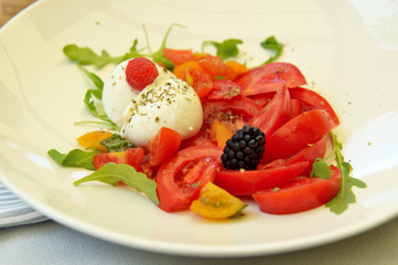 Salad Caprese with mozzarella buffalo