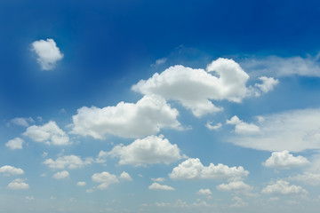 Naklejka na ściany i meble Sky background with white clouds