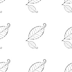 monochrome leaves background  illustration