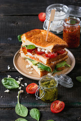 Low-carb bread sandwich
