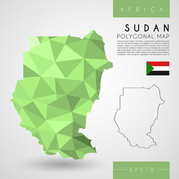 Sudan : Low Poly Map : Vector Illustration