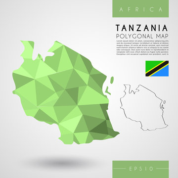 Tanzania : Low Poly Map : Vector Illustration