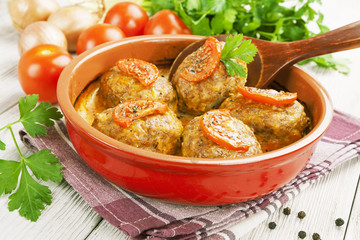 Meat cutlets with cabbage