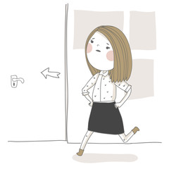 Vector illustration. Manager is running to developers. 