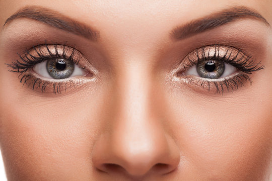 Fototapeta Close up eyes with professional make up