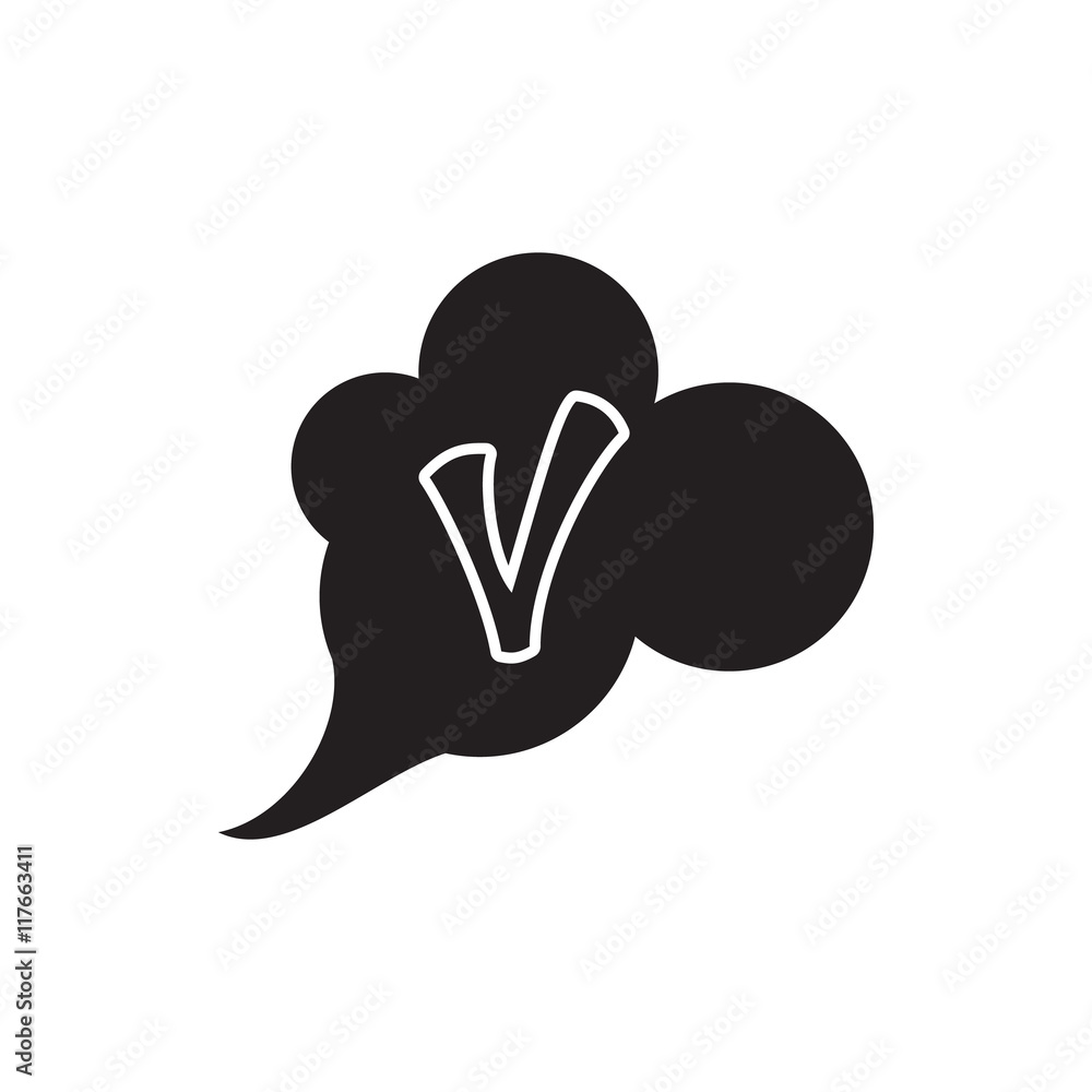 Poster Checkmark in cloud icon in simple style isolated on white background. Click and choice symbol