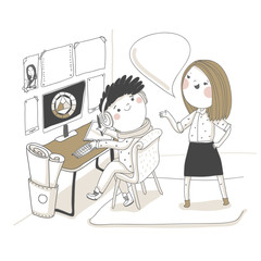 Designer and Manager. Vector illustration