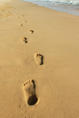 Footprints on the beach 