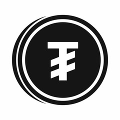 Tugrik coin icon in simple style isolated on white background. Monetary currency symbol