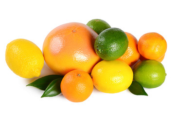 Allsorts from a citrus isolated on white