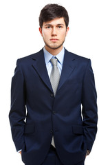 Young businessman isolated on white