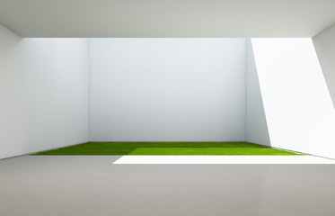 Abstract room with white wall background - 3d rendering