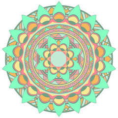 vector mandala design element in pastel colors