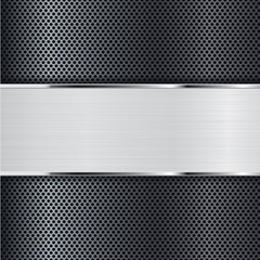 Perforated background with metal plate