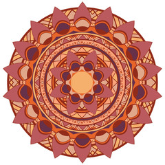 vector round mandala design element coffee colored