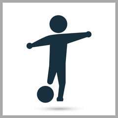 Football player icon on the background
