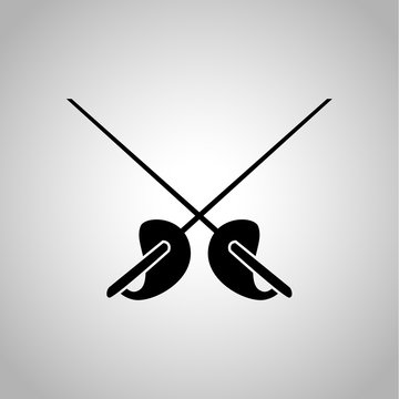 Scrape swords for fancing icon on the background