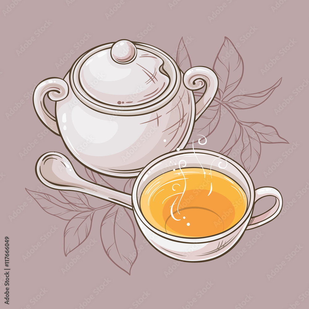 Canvas Prints cup of tea and sugar bowl