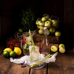 Apple currant soda with lime