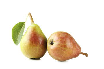 Ripe pears isolated on a white